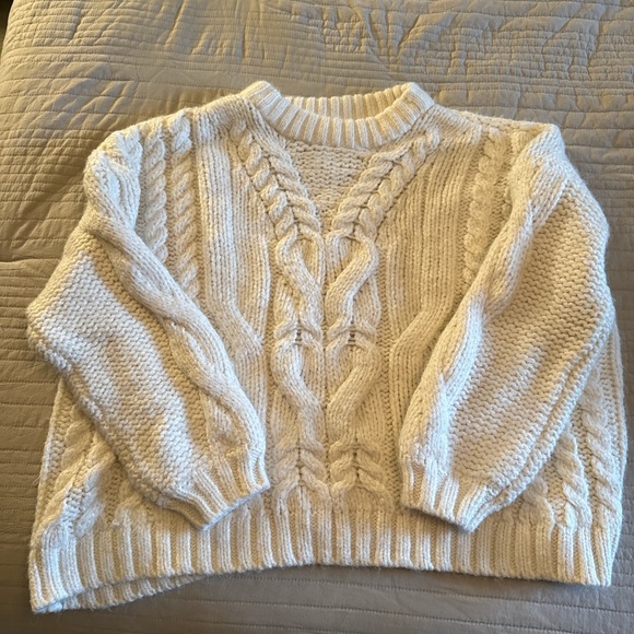 Aerie Cream Cable Knit Sweater - Picture 1 of 3